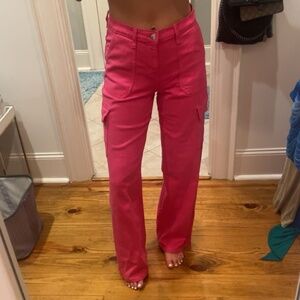 pink cargo jeans